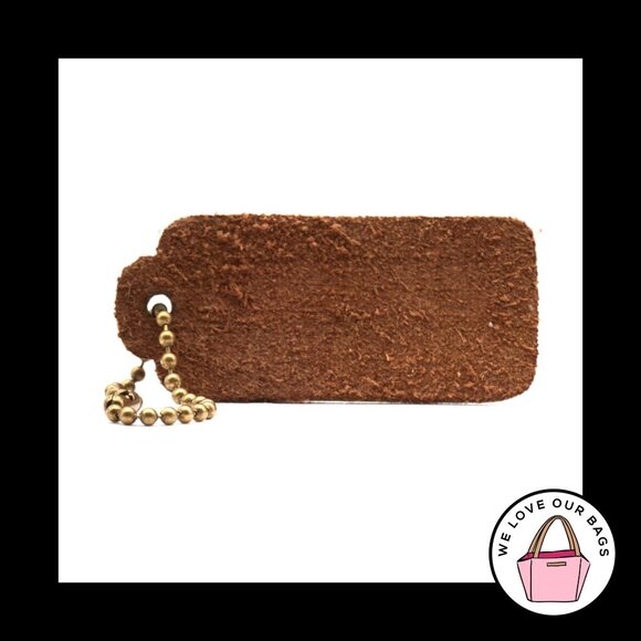 COACH VINTAGE LEATHERWARE Mahogany Brown Leather Fob Bag Charm Keychain Hang Tag - Picture 2 of 2